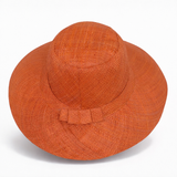 Flat Brim Raffia Sunhat in Rust Madagascan