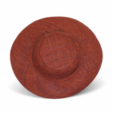 Flat Brim Raffia Sunhat in Saddle Brown Madagascan