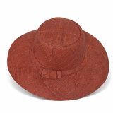 Flat Brim Raffia Sunhat in Saddle Brown Madagascan
