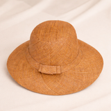 Flat Brim Raffia Sunhat in Wheat Madagascan