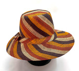 Flat Brim Raffia Sunhat in Butterscotch Madagascan