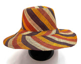 Flat Brim Raffia Sunhat in Butterscotch Madagascan