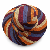 Flat Brim Raffia Sunhat in Candy Cane Madagascan