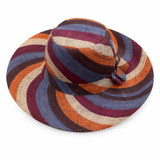 Flat Brim Raffia Sunhat in Candy Cane Madagascan