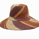 Flat Brim Raffia Sunhat in Chocolate Box Madagascan