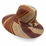 Flat Brim Raffia Sunhat in Chocolate Box Madagascan