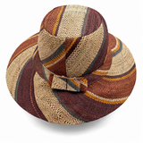 Flat Brim Raffia Sunhat in Chocolate Box Madagascan