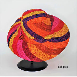 Flat Brim Raffia Sunhat in Lollipop Madagascan