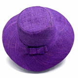 Flat Brim Raffia Sunhat in Deep Purple Madagascan