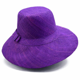 Flat Brim Raffia Sunhat in Deep Purple Madagascan