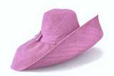 Raffia Curve Brim Hat Large Brim in Amethyst Madagascan