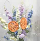 Circular Daisy Crochet Earrings (Silver Coloured Hooks) Australian
