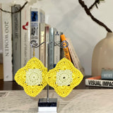 Diamond Circle Crochet Earrings (Gold Coloured Hooks)
