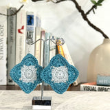 Diamond Circle Crochet Earrings (Silver Coloured Hooks)