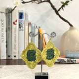 Diamond Circle Crochet Earrings (Gold Coloured Hooks)