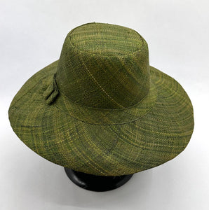 Flat Brim Raffia Sunhat in Avocado Madagascan