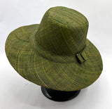 Flat Brim Raffia Sunhat in Avocado Madagascan