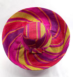 Raffia Curve Brim Hat Large Brim in Rosy Apple Madagascan