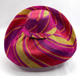 Raffia Curve Brim Hat Large Brim in Rosy Apple Madagascan