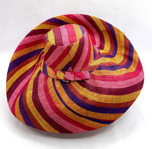 Raffia Curve Brim Hat Large Brim in Lollipop Madagascan