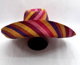 Raffia Curve Brim Hat Large Brim in Lollipop Madagascan
