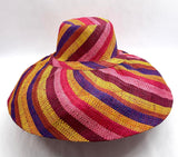 Raffia Curve Brim Hat Large Brim in Lollipop Madagascan