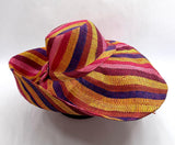 Raffia Curve Brim Hat Large Brim in Lollipop Madagascan