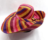 Raffia Curve Brim Hat Large Brim in Lollipop Madagascan