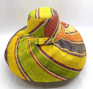 Raffia Curve Brim Hat Large Brim in Jelly Bean Madagascan