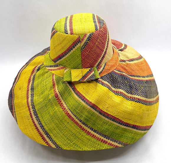 Raffia Curve Brim Hat Large Brim in Jelly Bean Madagascan