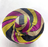 Raffia Curve Brim Hat Large Brim in Liquorice Allsorts Madagascan