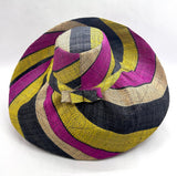 Raffia Curve Brim Hat Large Brim in Liquorice Allsorts Madagascan