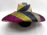 Raffia Curve Brim Hat Large Brim in Liquorice Allsorts Madagascan