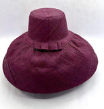 Raffia Curve Brim Hat Large Brim in Wine Madagascan