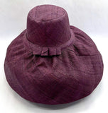 Raffia Curve Brim Hat Large Brim in Garnet Madagascan