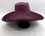 Raffia Curve Brim Hat Large Brim in Garnet Madagascan