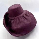 Raffia Curve Brim Hat Large Brim in Garnet Madagascan