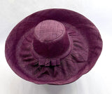 Raffia Curve Brim Hat Large Brim in Garnet Madagascan