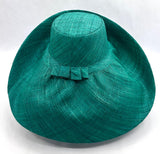 Raffia Curve Brim Hat Large Brim in Teal Madagascan