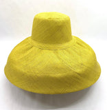 Raffia Curve Brim Hat Large Brim in Chartreuse Madagascan