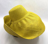 Raffia Curve Brim Hat Large Brim in Chartreuse Madagascan