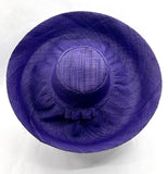 Raffia Curve Brim Hat Large Brim in Indigo Dark Madagascan