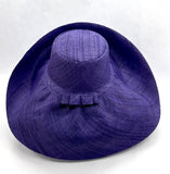 Raffia Curve Brim Hat Large Brim in Indigo Dark Madagascan