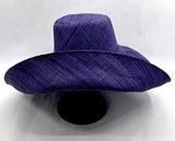 Raffia Curve Brim Hat Large Brim in Indigo Dark Madagascan