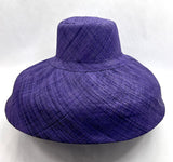 Raffia Curve Brim Hat Large Brim in Indigo Dark Madagascan