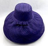 Raffia Curve Brim Hat Large Brim in Indigo Dark Madagascan