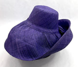 Raffia Curve Brim Hat Large Brim in Indigo Dark Madagascan