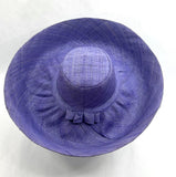 Raffia Curve Brim Hat Large Brim in Indigo Light Madagascan