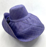 Raffia Curve Brim Hat Large Brim in Indigo Light Madagascan