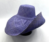 Raffia Curve Brim Hat Large Brim in Indigo Light Madagascan